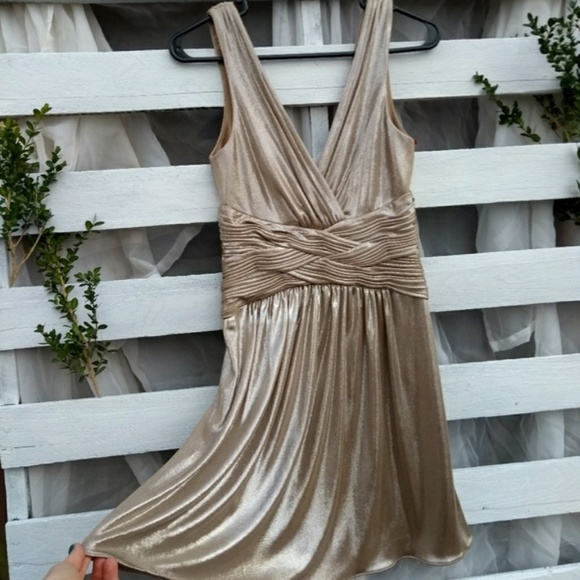 BCBGMaxAzria Dresses & Skirts - BCBGMaxAzria Gold Cocktail Dress